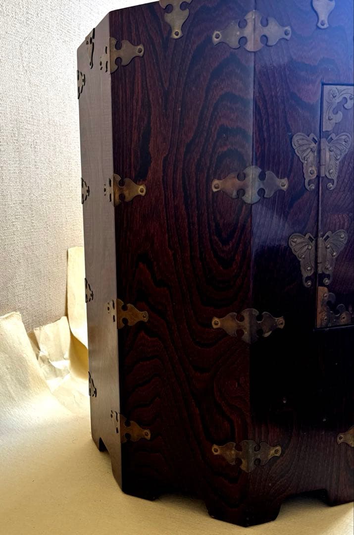 李朝家具　八角形　帽子入れ