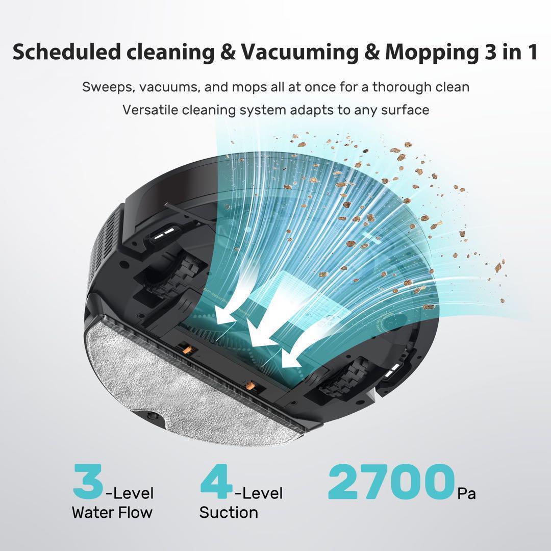 送料込み❤ロボット掃除機　水拭き両用　小型　掃除機ロボット　自動充電　水拭き