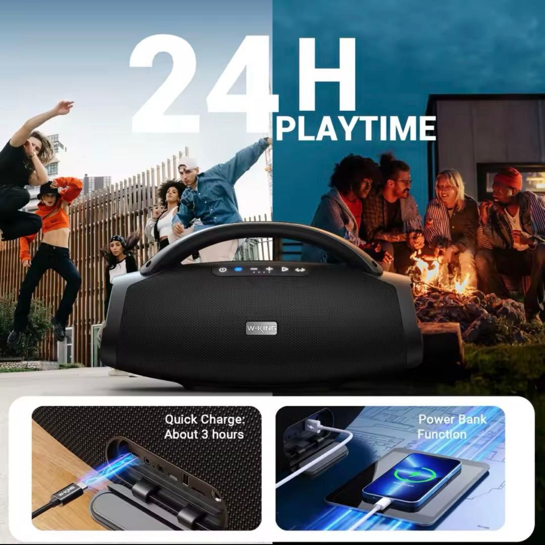 W-KING X20 Bluetoothスピーカー 大迫力200W 防水、防塵