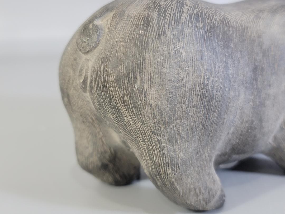 陳鳴遠 底款刻 在銘 朱泥 ブタ　夫婦 豚 置物