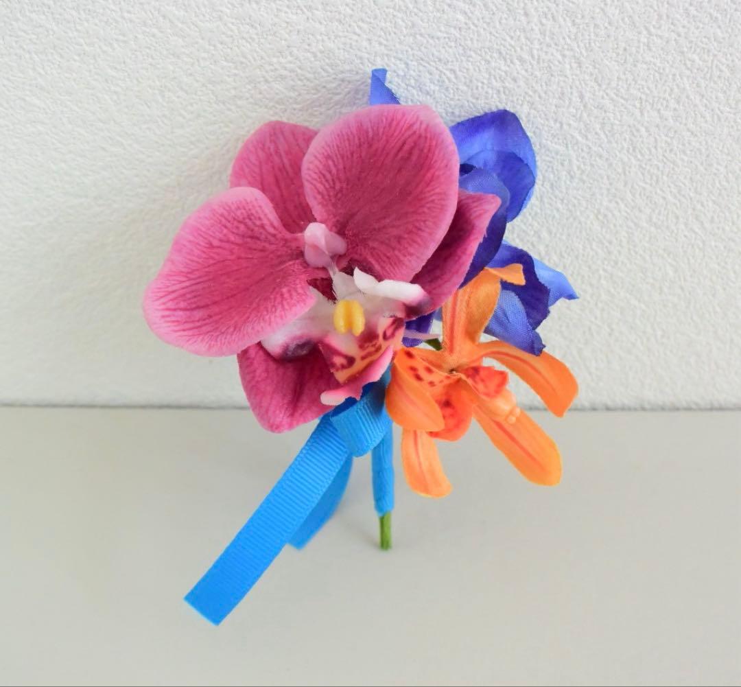 コーラル⭐︎ ブーケ　ヘアパーツ　ブートニア