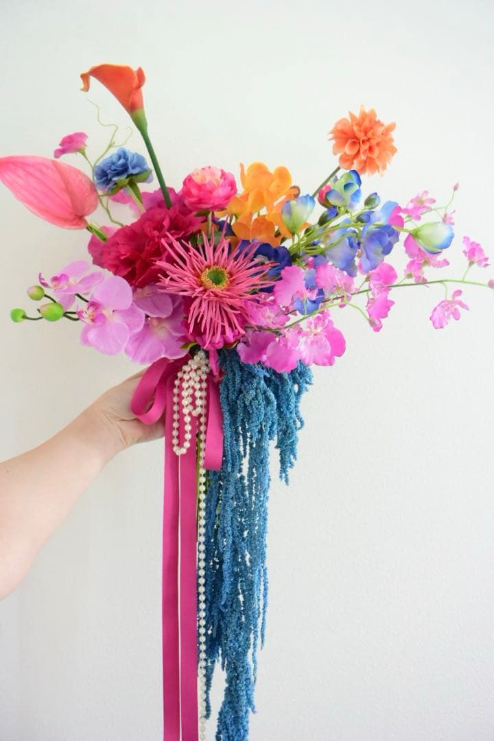 コーラル⭐︎ ブーケ　ヘアパーツ　ブートニア