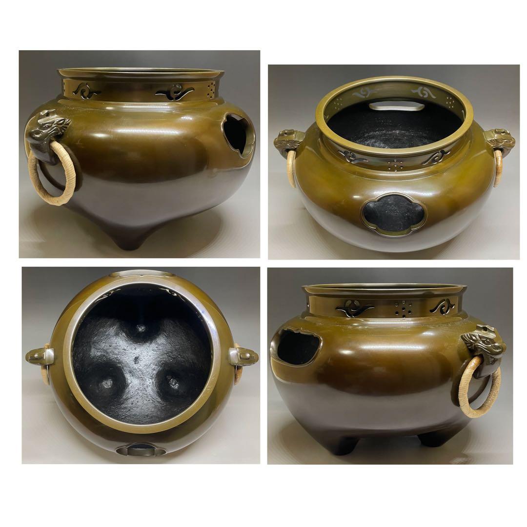 人間国宝　高橋敬典　鬼面風炉釜　釜釻　共箱　栞