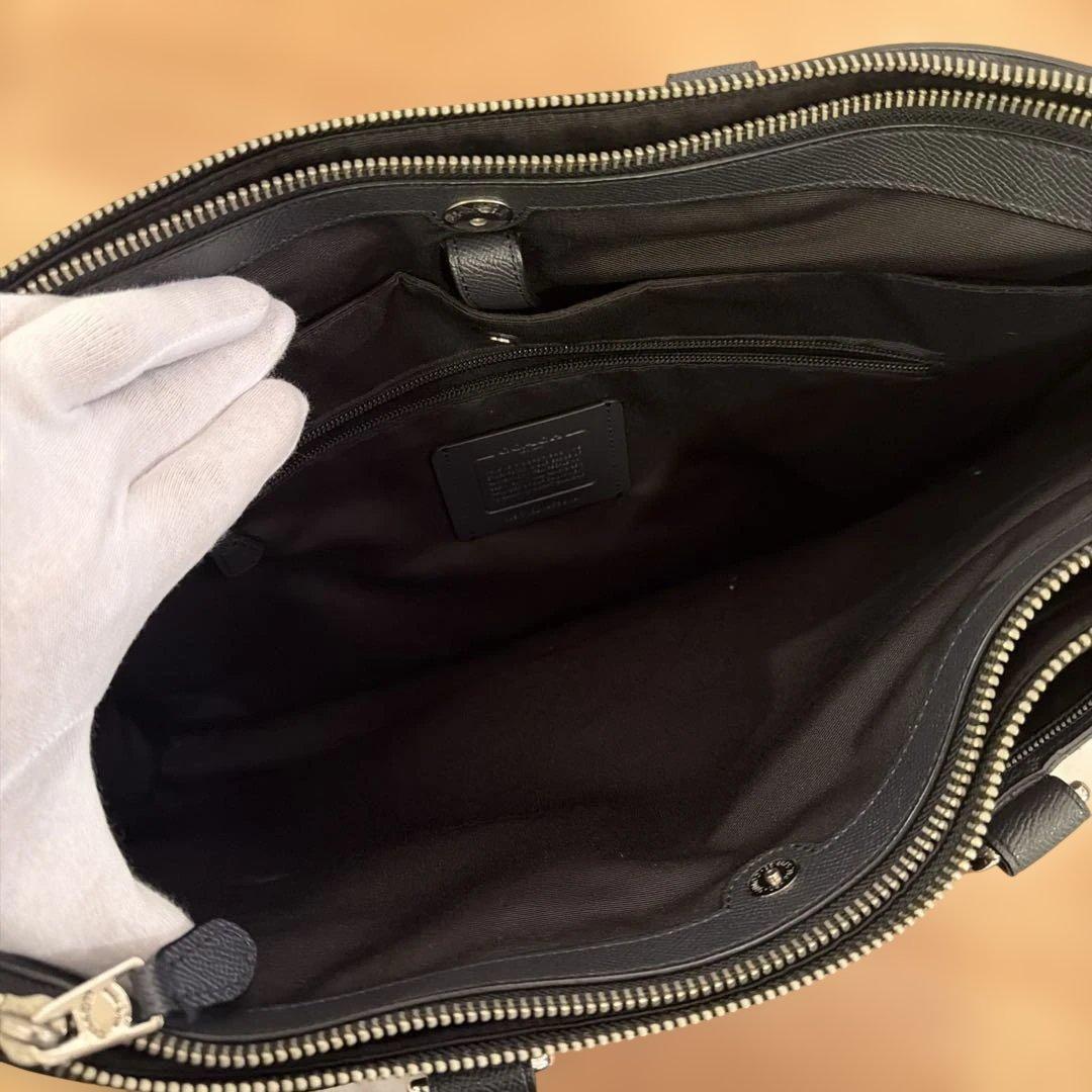 【美品】コーチ　ビジネスバッグ　2way レザー　ブラックカラー
