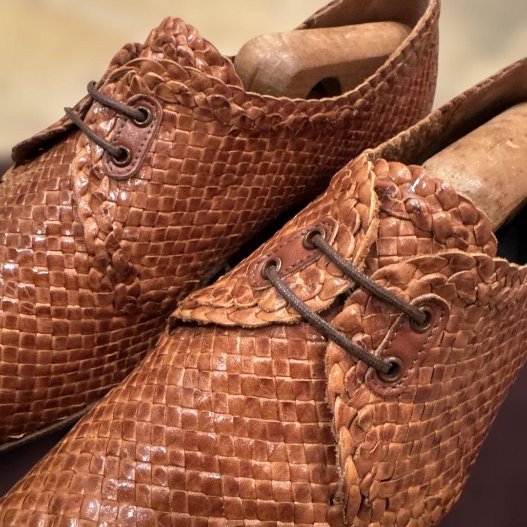 a.testoni⭐️レア極美品⭐️カンガルーレザー メッシュシューズ7.0size