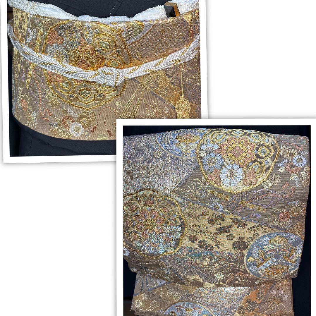 正絹豪華黒留袖6点フルセット　留袖　 袋帯　長襦袢　帯締め　帯揚げ　末広