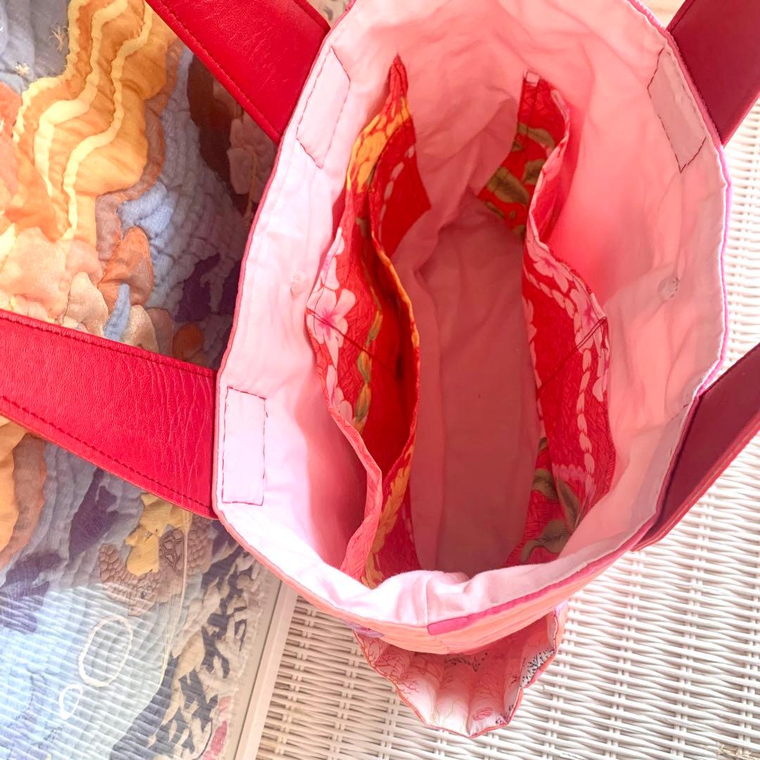 ハワイアンキルト　バッグ　うみがめの楽園　珊瑚　オーダー