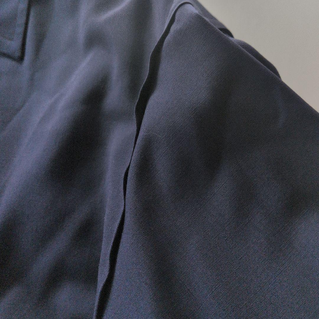 AGNONA アニオナ　長袖シャツ　ウール　スーツ素材　イタリア製　ネイビー