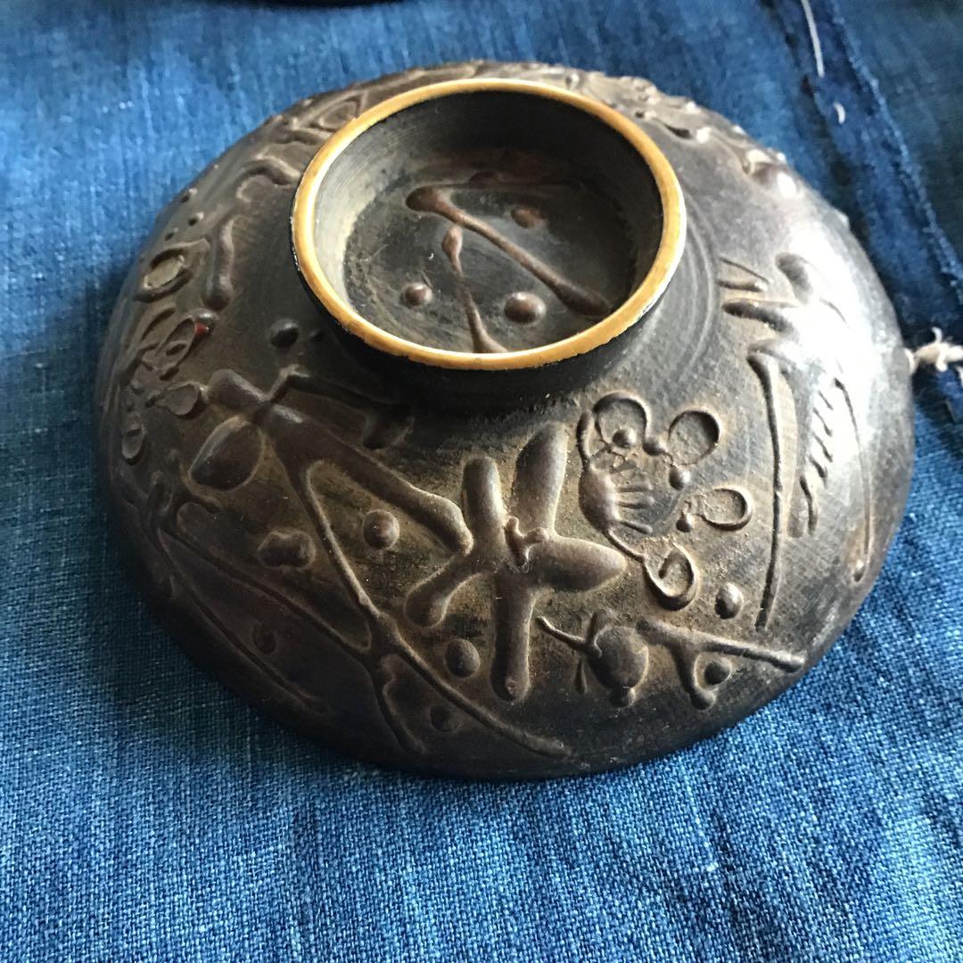 会津鉄錆塗　金蒔絵　椀6客　時代木製漆器　吸物　伝統工芸　漆芸