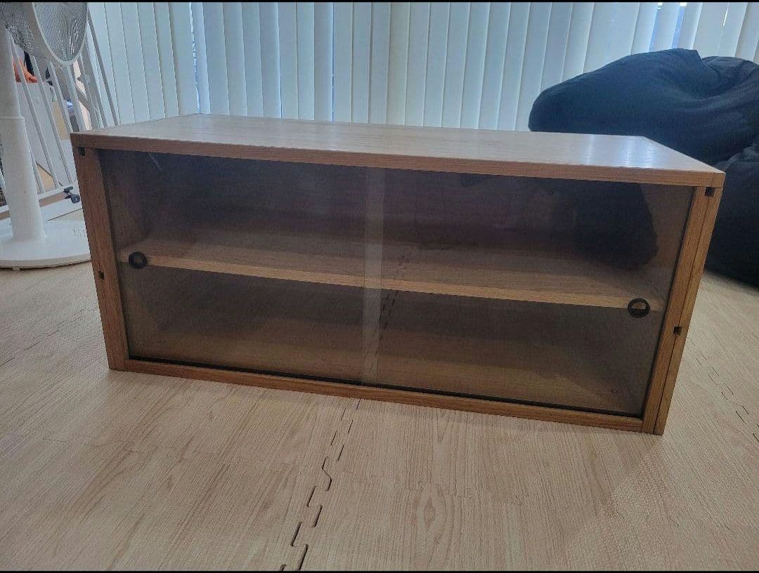 スチールユニットシェルフ用・ガラス引き戸・オーク材