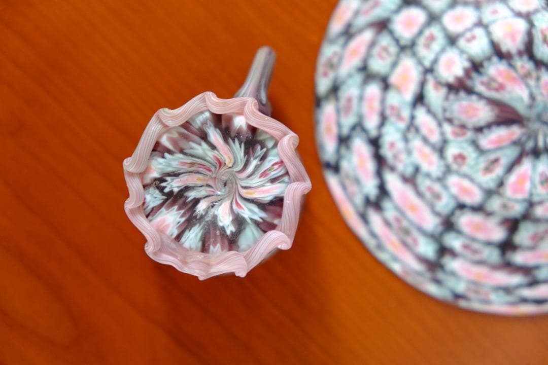 ミルフィオリ カップ＆ソーサー グラス 吹きガラス 江波冨士子/ムリーニ ガラス