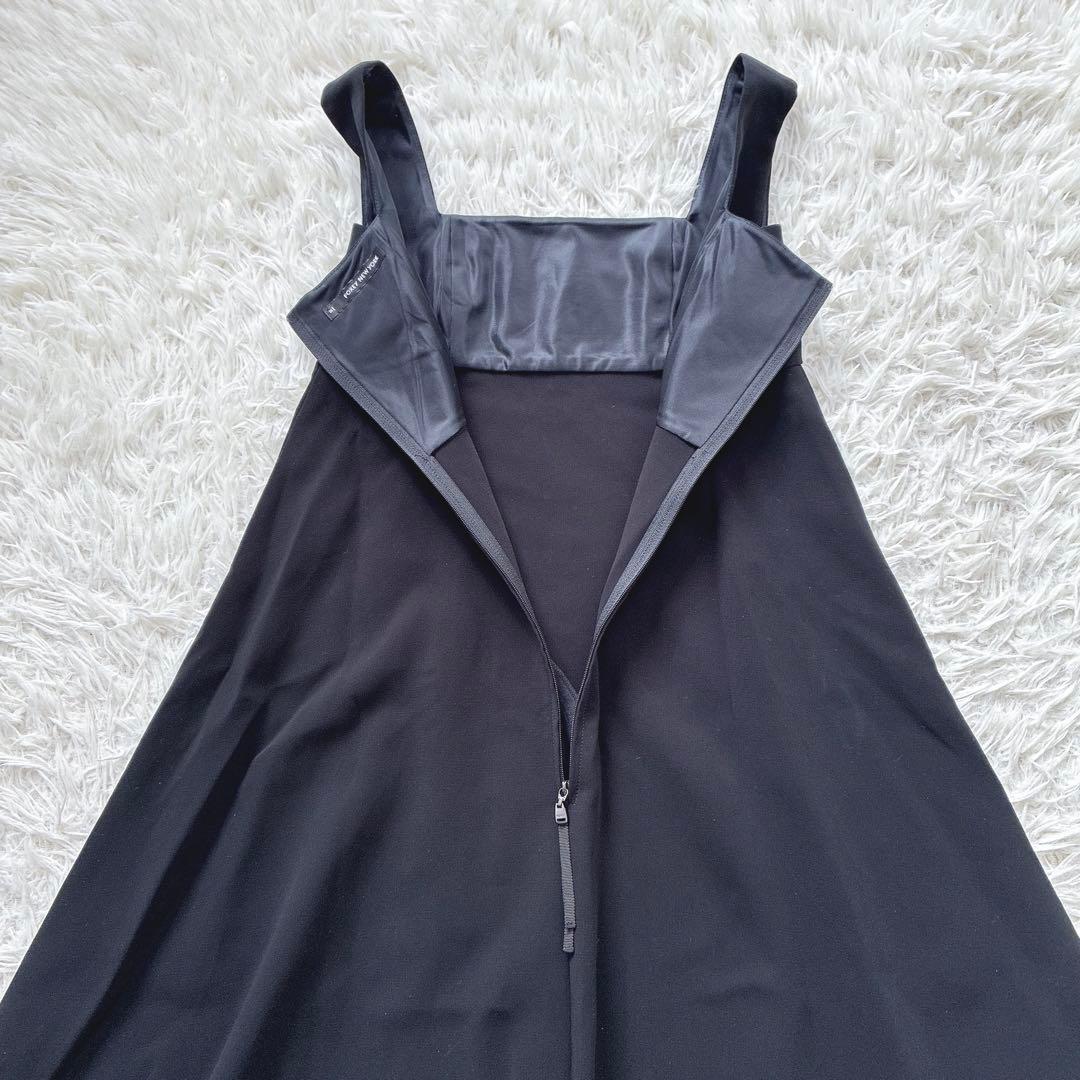 フォクシーニューヨーク FOXEY ノースリーブ フレアワンピース 黒 38