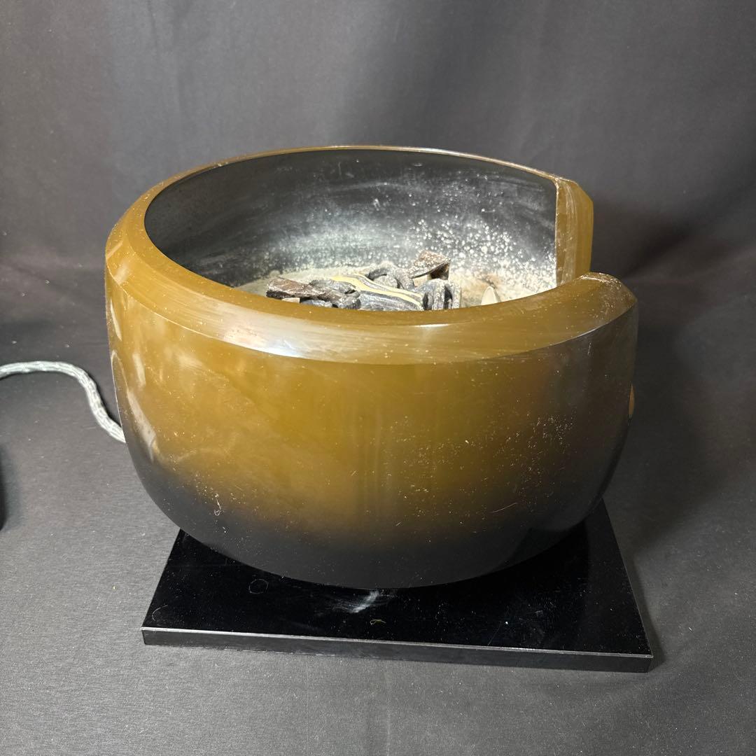 G90 送料無料　風炉型電熱器　合金面取風炉　古銅色　敷板　野々田商店　灰入り