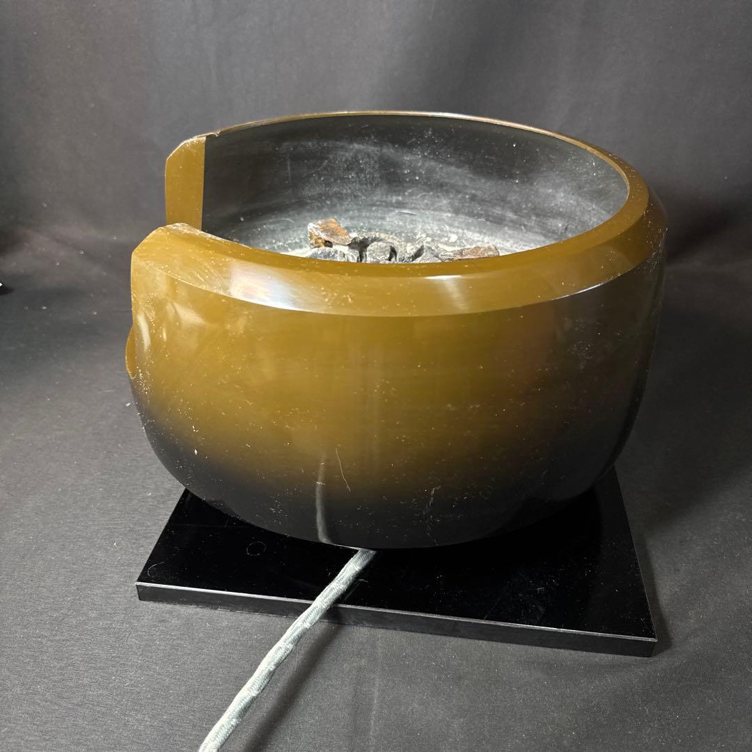 G90 送料無料　風炉型電熱器　合金面取風炉　古銅色　敷板　野々田商店　灰入り