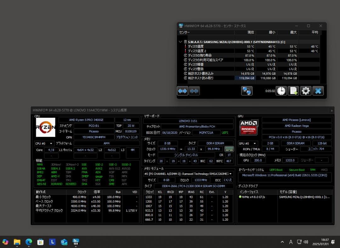 ミニPC Lenovo ThinkCentre Mq75-1