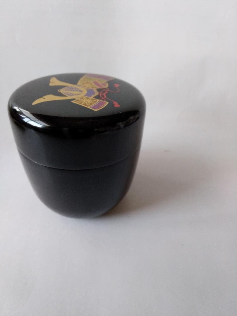 西村弘峰 作 かぶと蒔絵 中棗 共箱 栞 漆器 漆芸 抹茶 茶道具 新品 未使用