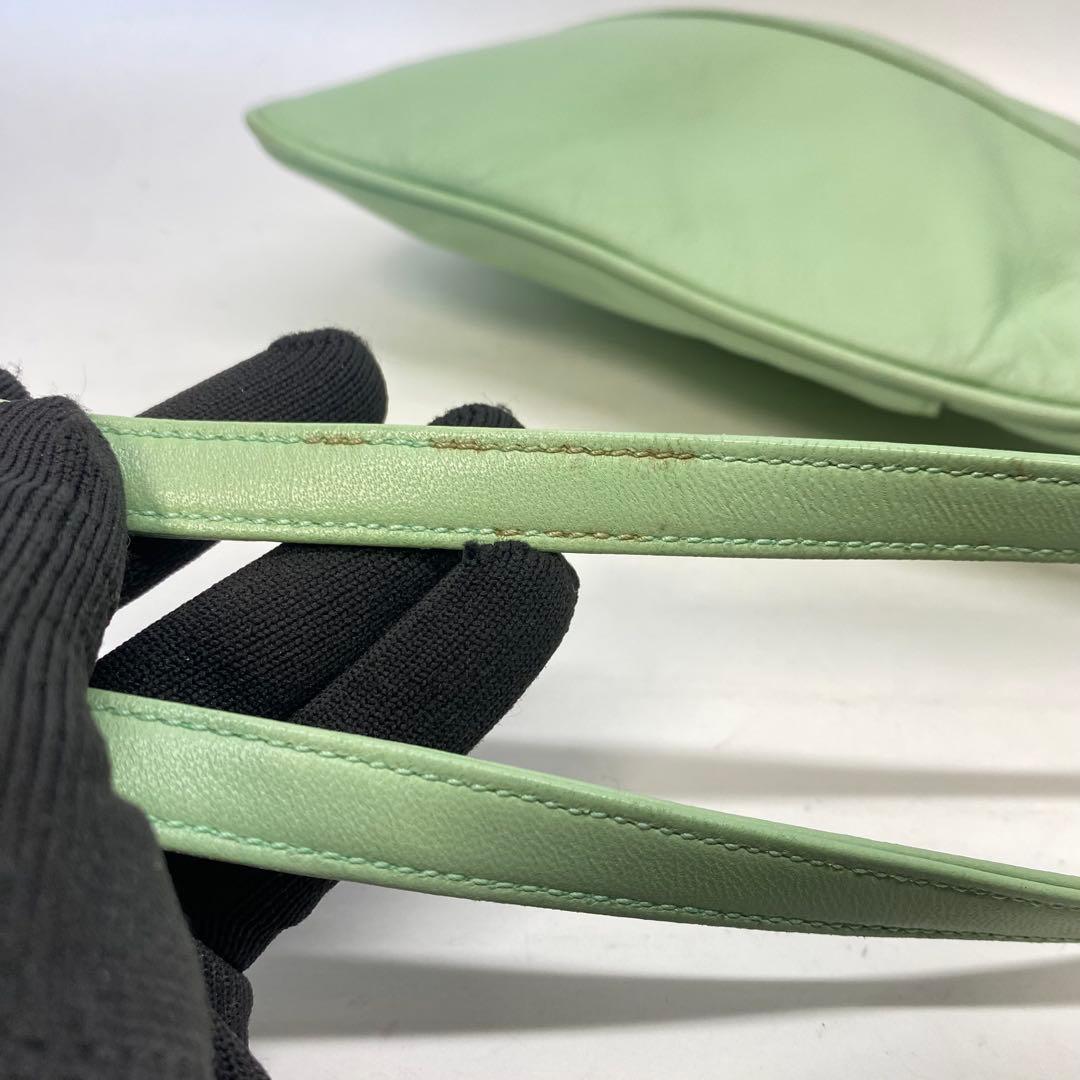 【希少カラー】ロエベ ショルダーバッグ ナッパレザー ミントグリーン アナグラム