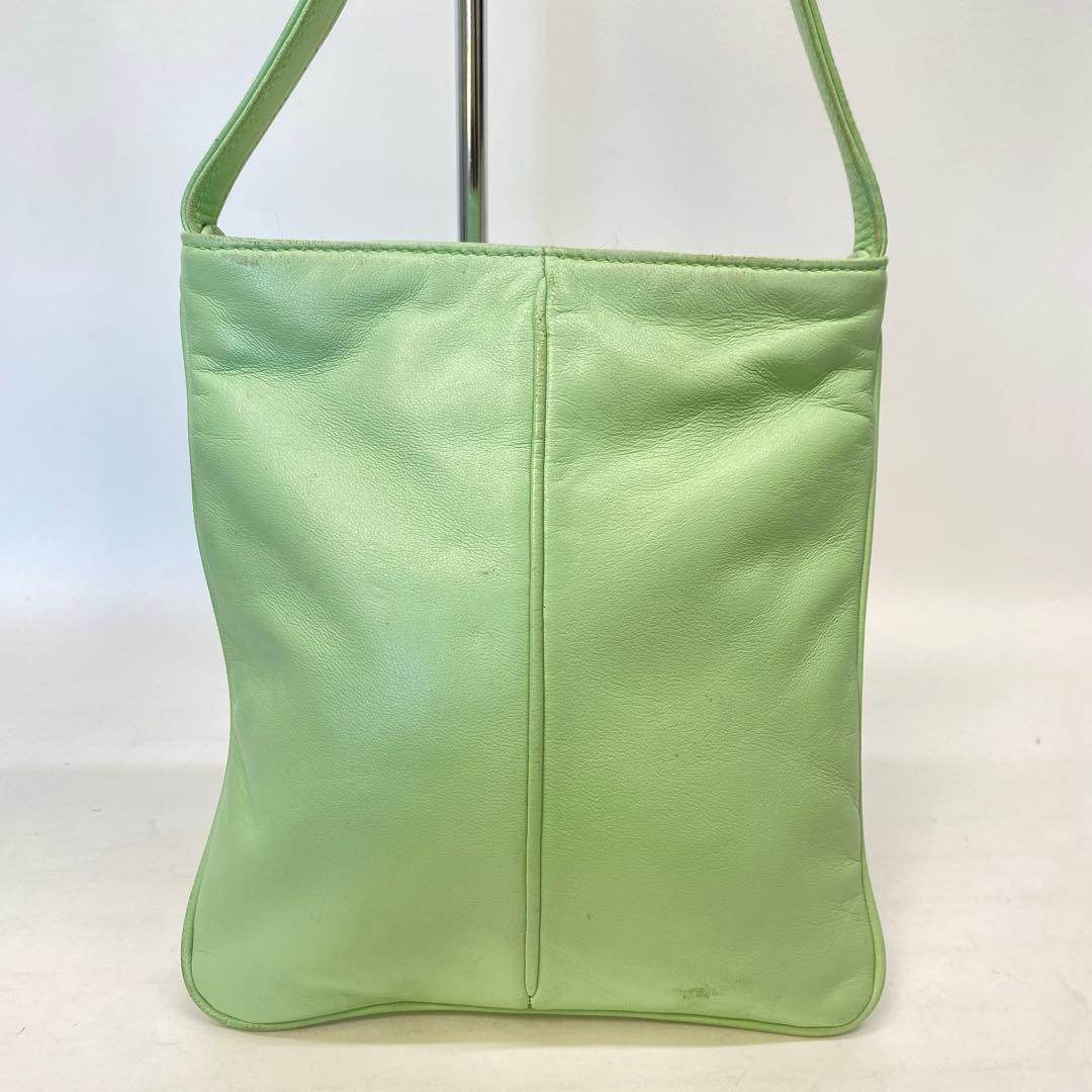 【希少カラー】ロエベ ショルダーバッグ ナッパレザー ミントグリーン アナグラム