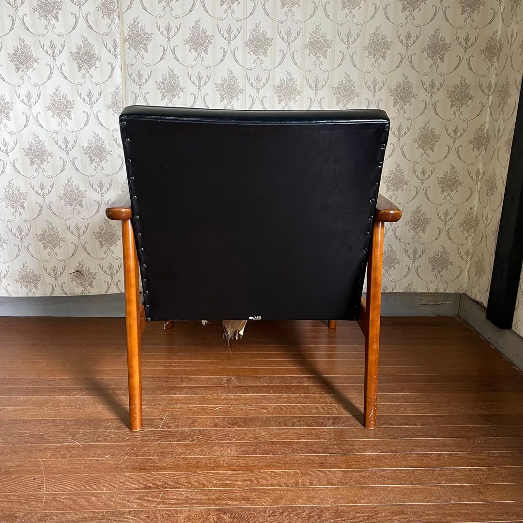 【アンティーク】昭和レトロ オールドカリモク Kチェア 1シーター 古家具