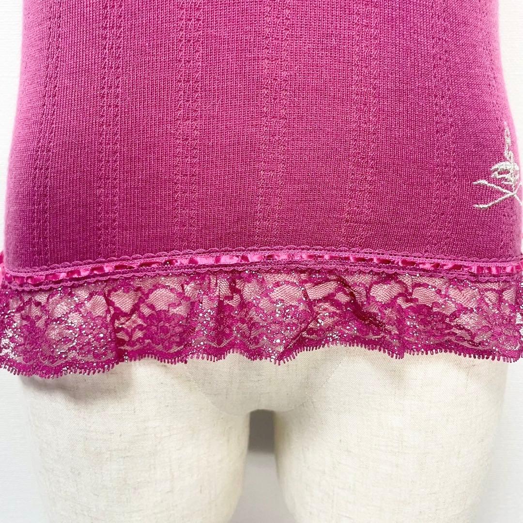 y2k❤️ 00s HYSTERIC GLAMOUR ロゴ刺繍 サテンリボンキャミ