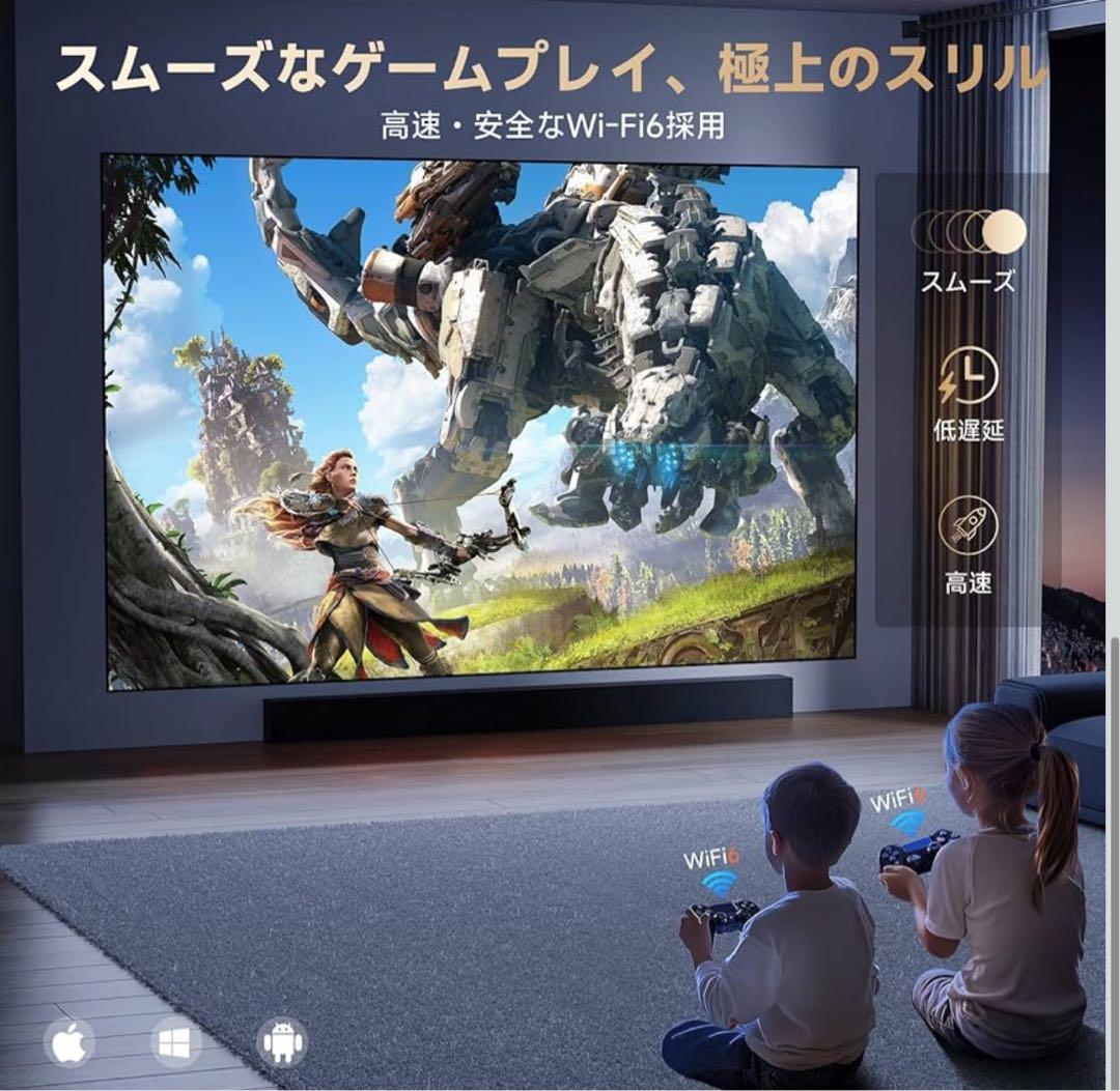 プロジェクター 小型 天井投影 1080P 4K 電動フォーカス 家庭用