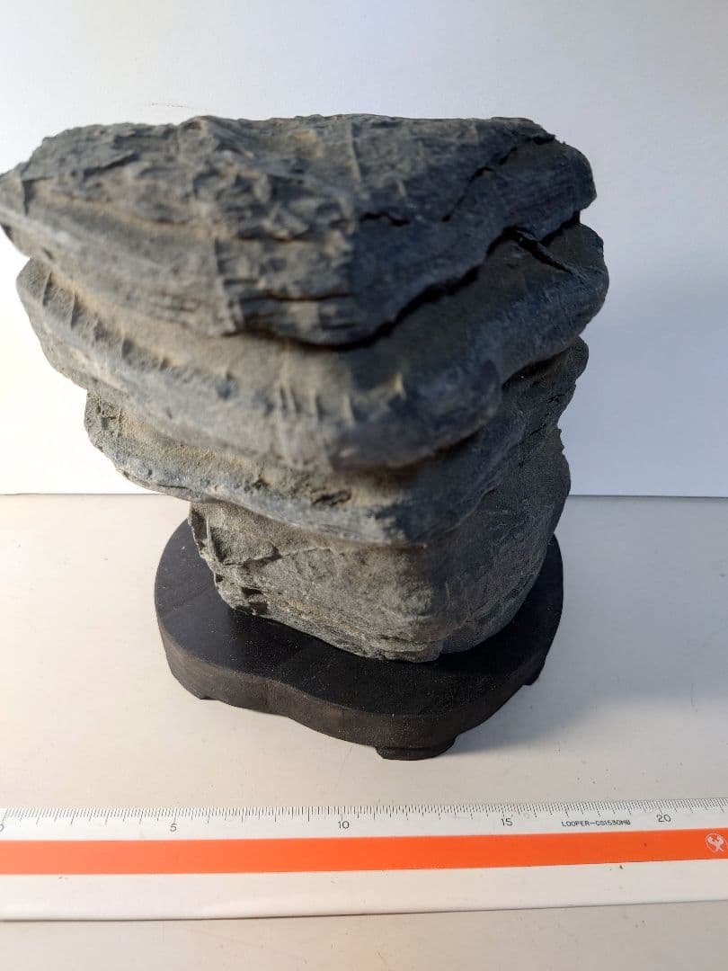 佐治川石　層状　水石 鑑賞石