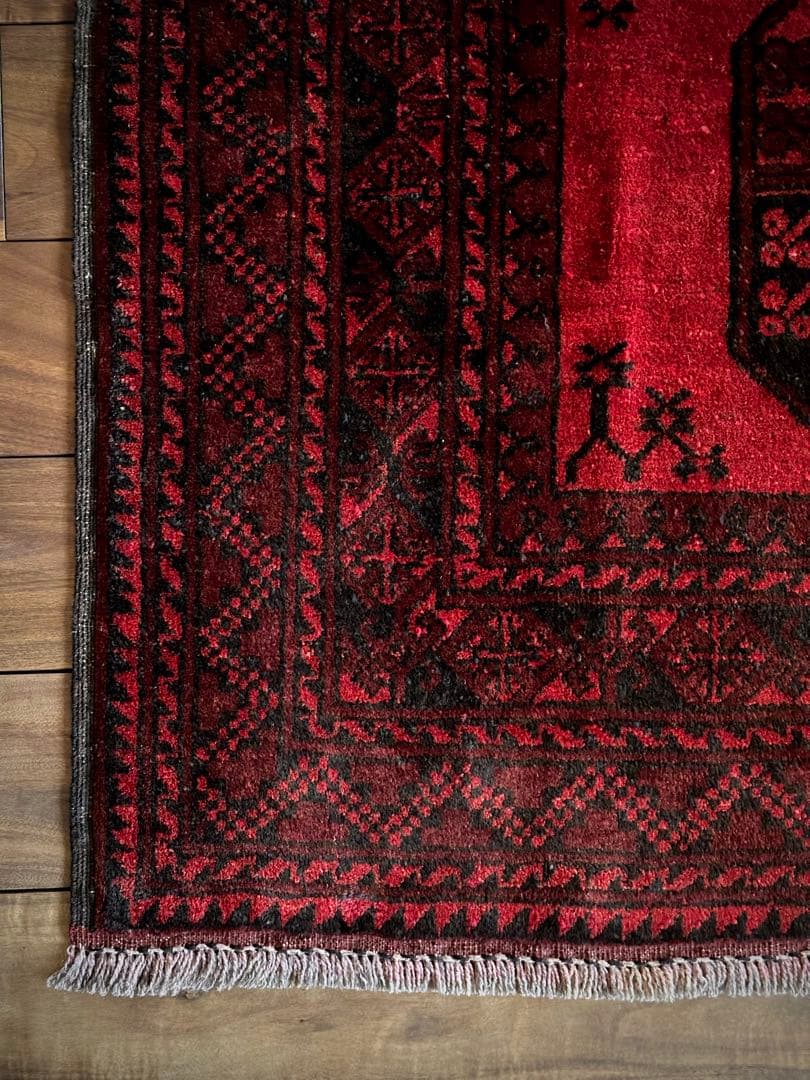 トライバルラグ　ヴィンテージラグ　トルクメン　エルサリ　プリミティブアート　美品