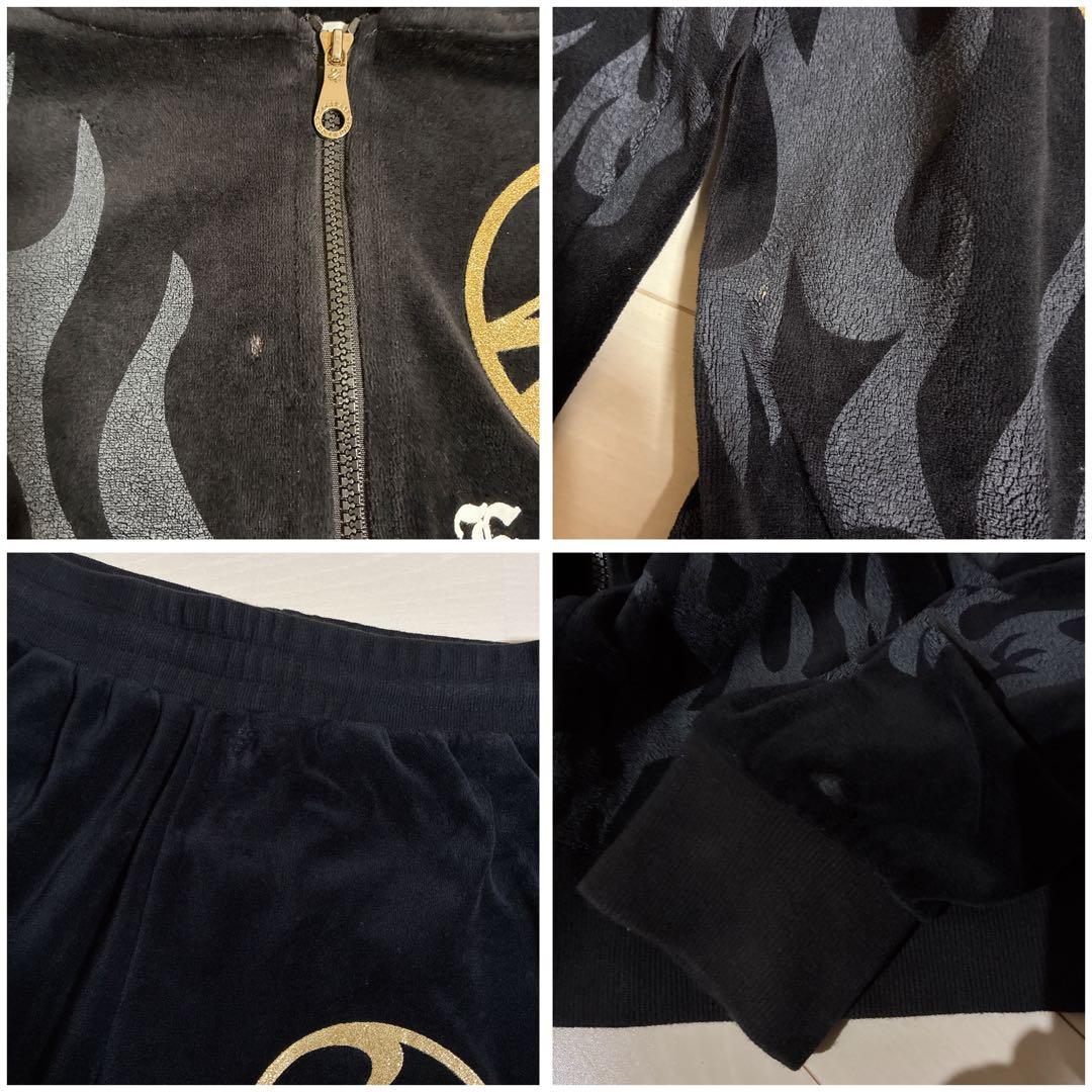 24karats EXILE ファイヤーパターン ベロアジャージ セットアップ