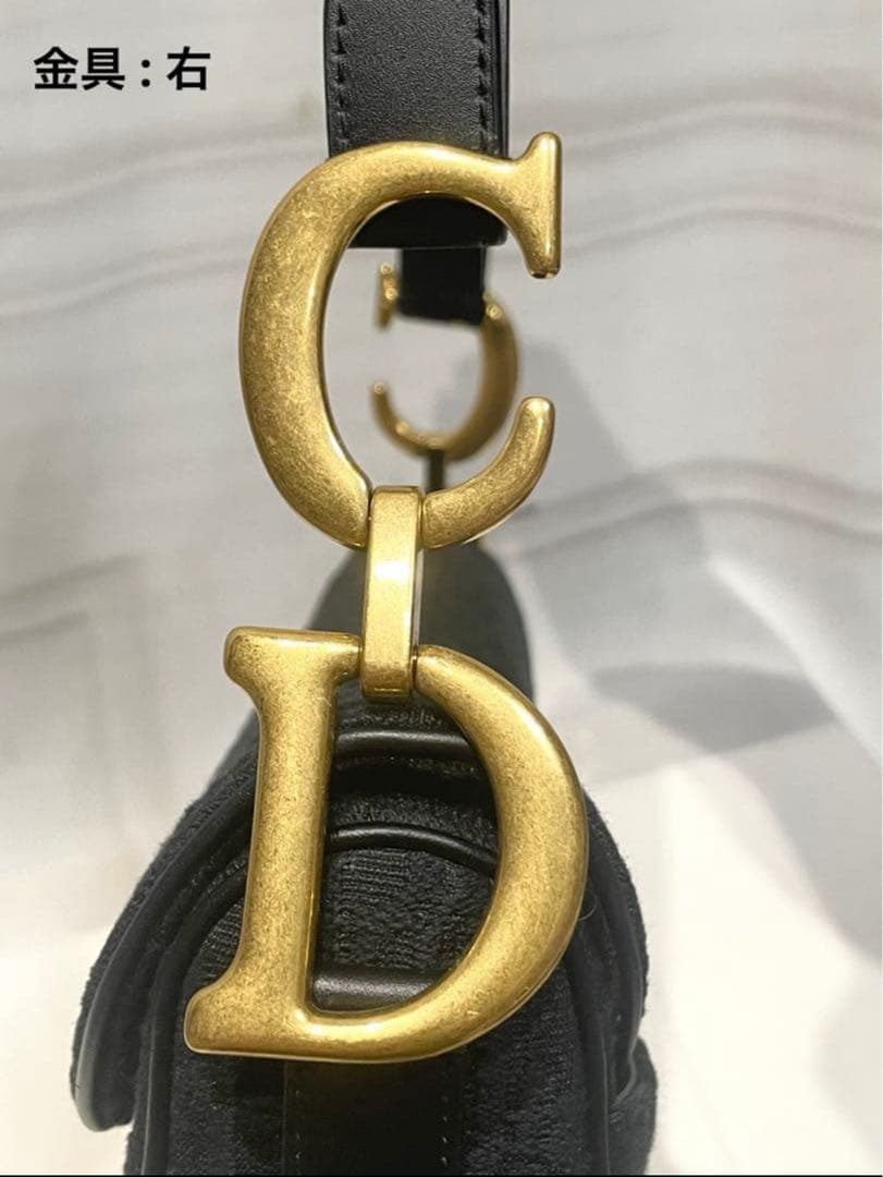 【美品】ディオールDior サドルバッグ黒オブリーク柄⭐︎保証書巾着セット⭐︎最終値