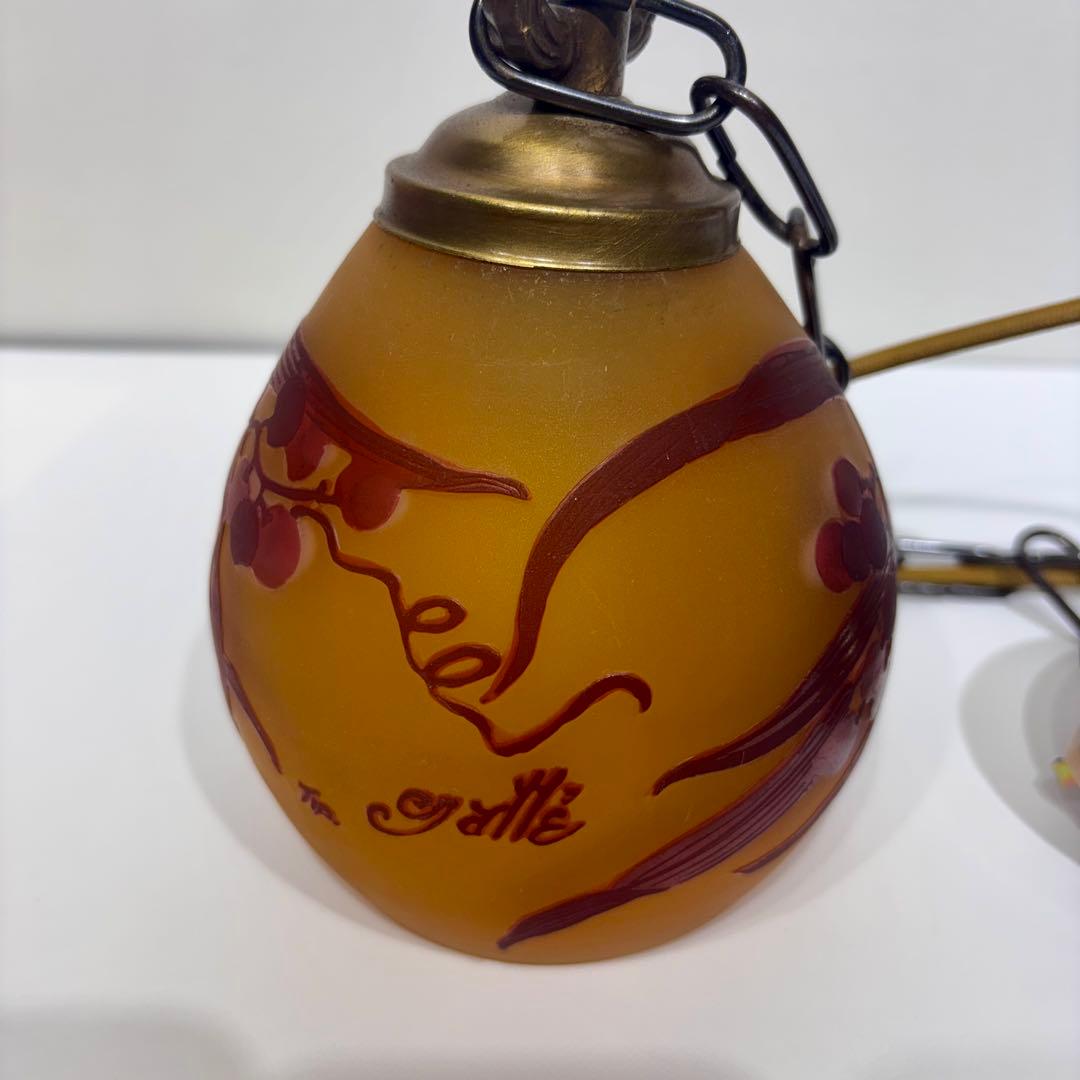 希少！TIP Gallé ガレ ガラスシェード ペンダントライト 1灯