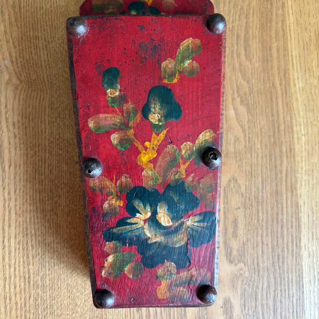 アンティーク 木製 壁掛け　インテリア　蚤の市　小物入れ