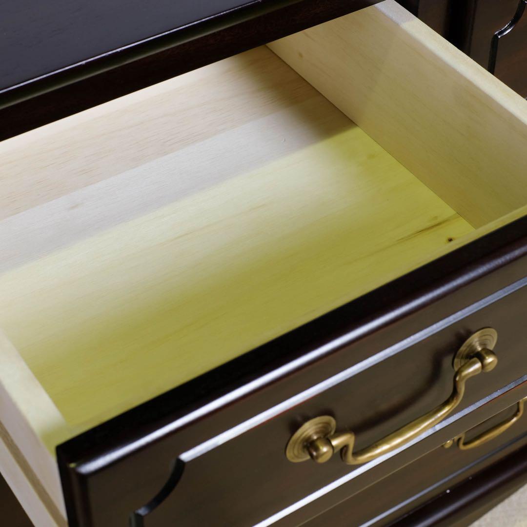 O 新品 チェスト 110cm アンティーク タンス リビング収納 衣類収納