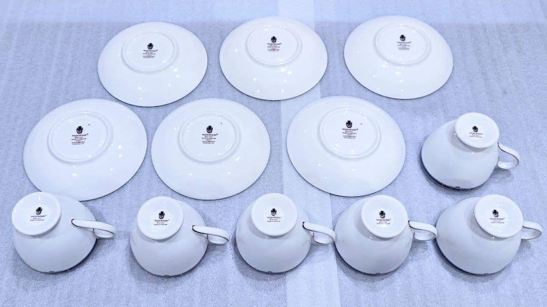  ウェッジウッド キングスブリッジ 黒壺 カップ プレート 青