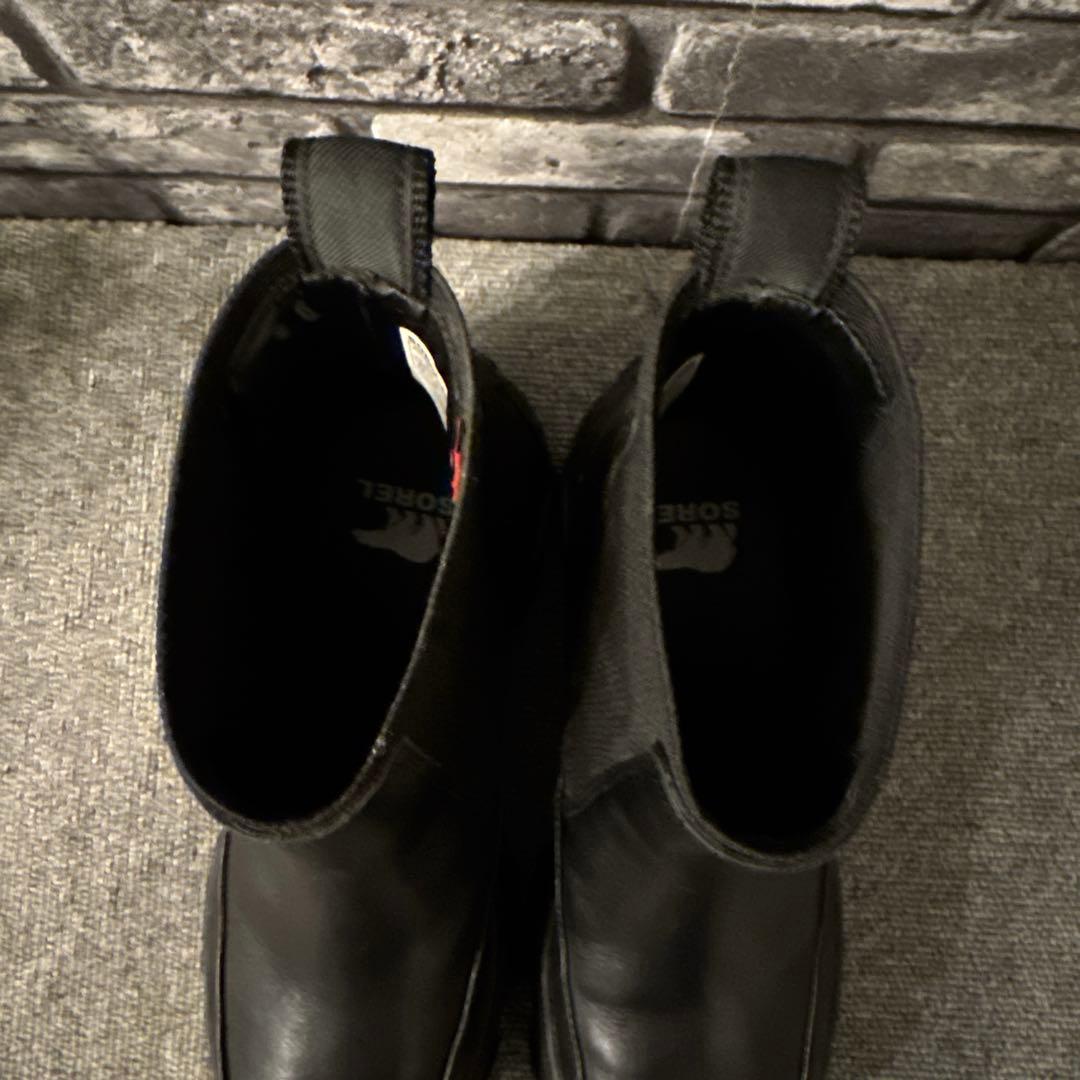 ソレル ブレックス ブーツ チェルシー ウォータープルーフ ブラック23.5