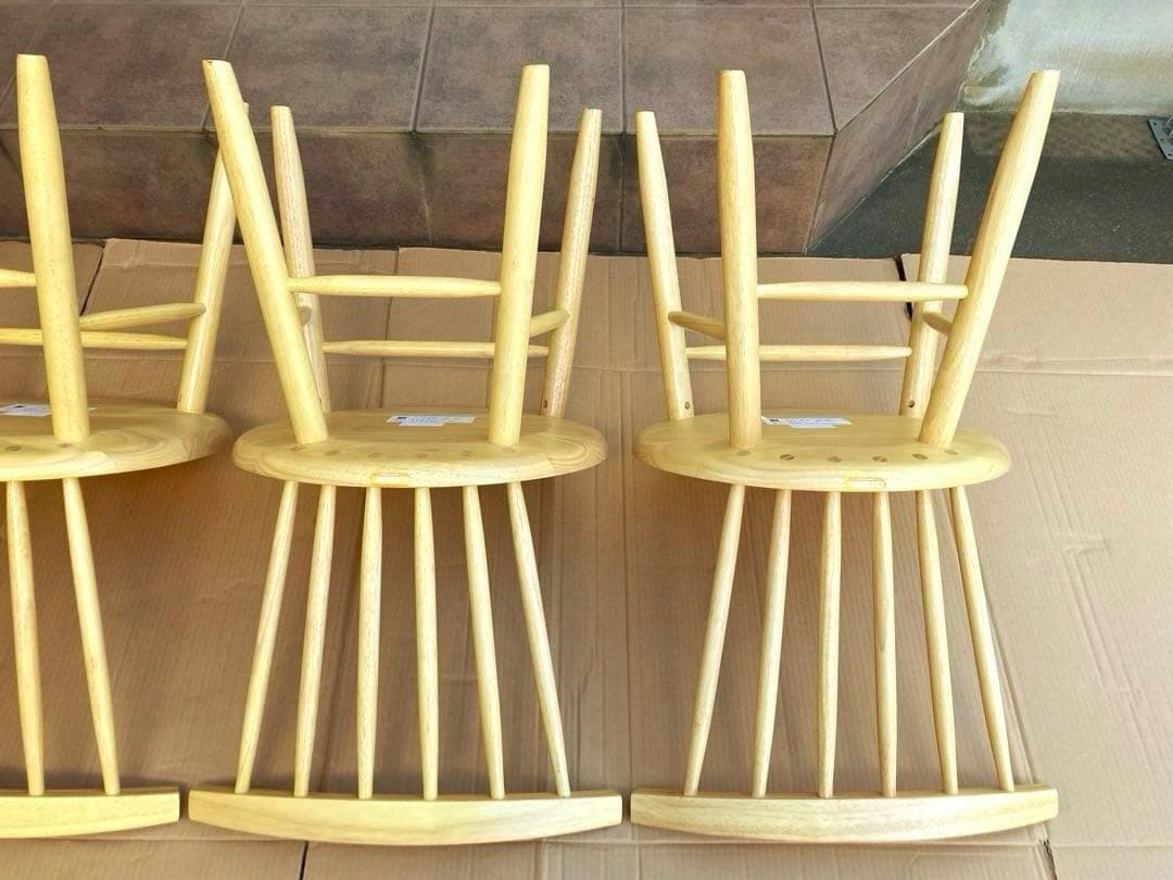 中古 桜屋工業 cherry 天然木 ダイニング チェア 椅子 4脚セット