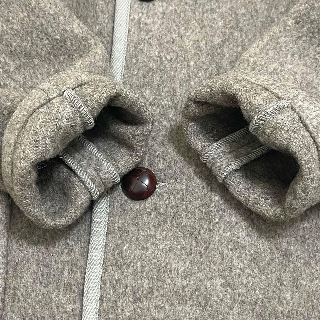 美品 DANTON ダントン ウールモッサ ウールフードコート くるみボタン