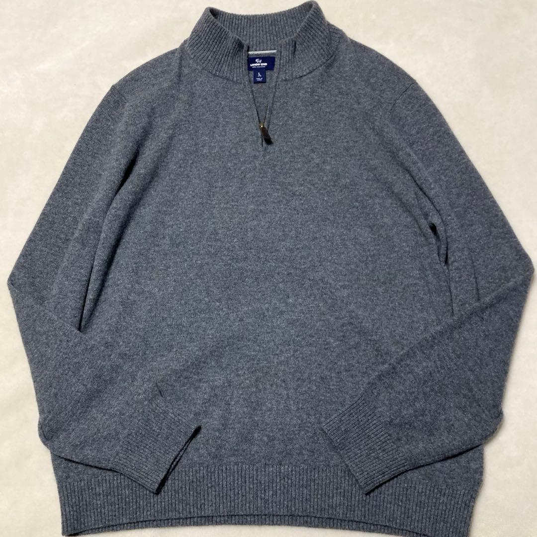 未使用 LANDS' END cashmere 洗えるカシミヤ ニット ジップ
