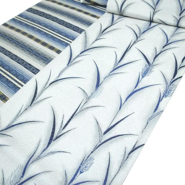 袋帯 京都 西陣 2392 京都イシハラ リバーシブル 白 中古 kp2288