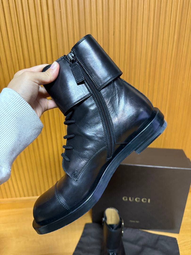 ち*い様 GUCCI ブラックブーツ 25センチ