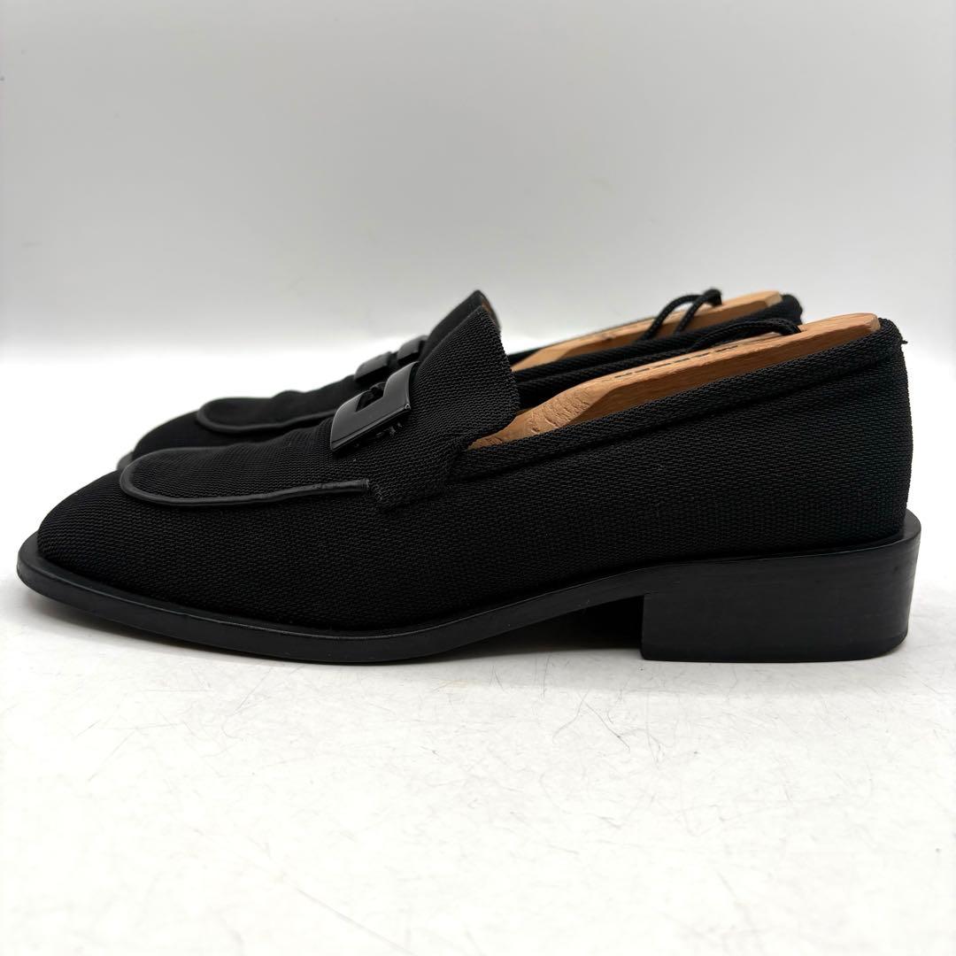 大人気✨ GUCCI ファブリック ヒール ローファー 【36C】 黒 Gロゴ