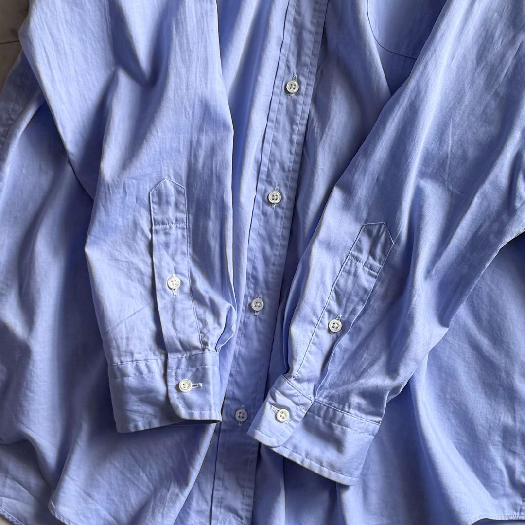 美品 ミューズ ドゥズィーエムクラス ワイヤー襟 オーバーサイズシャツ◆ブルー