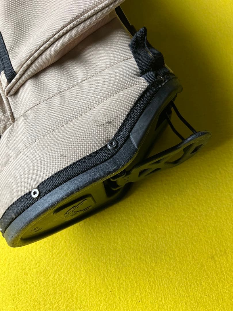 JONES ベージュ ナイロン ゴルフバッグ スタンド付き