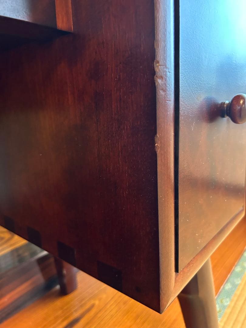 特丸型一面鏡　ドレッサーと椅子　松本民芸家具　鏡台