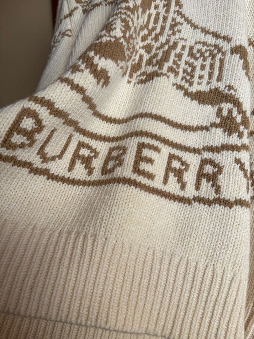 最終値下げ 正規品 鑑定済み Burberry フード付ニットセーター Lサイズ