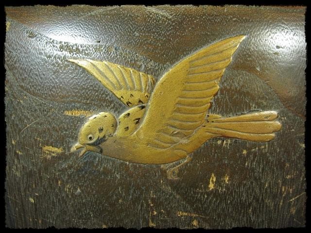 金蒔絵 桐丸 火鉢 一対 竹鳥文 スズメ 囲炉裏 茶道具 e59