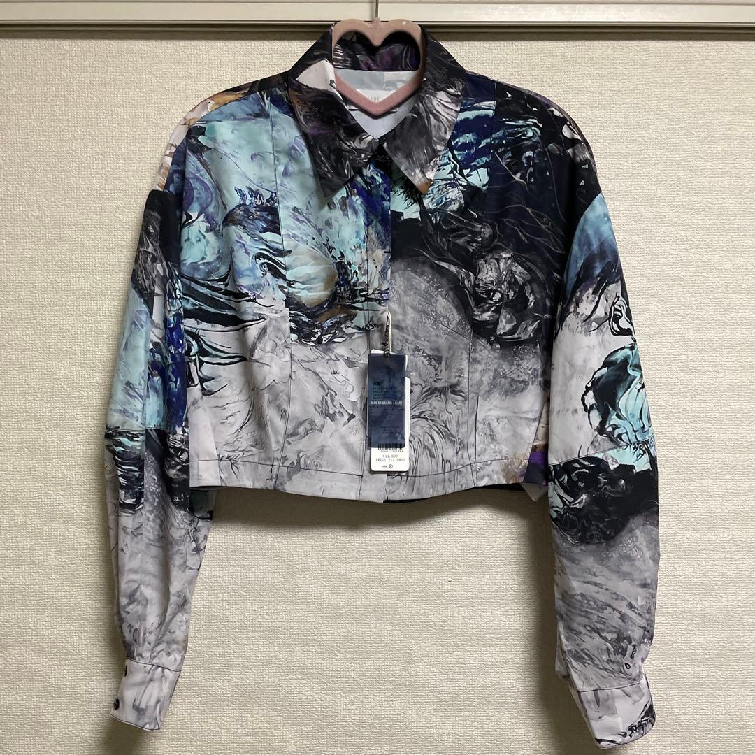 【HARE】新品未使用☆アートプリント クロップドシャツ 長袖