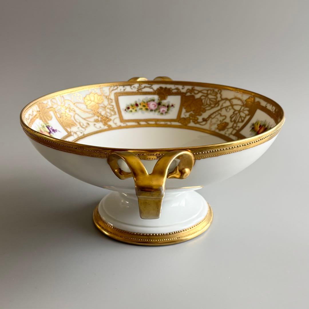 100年以上の時を閉じ込めた、 美しきオールドノリタケ　足付きコンポート【美品】