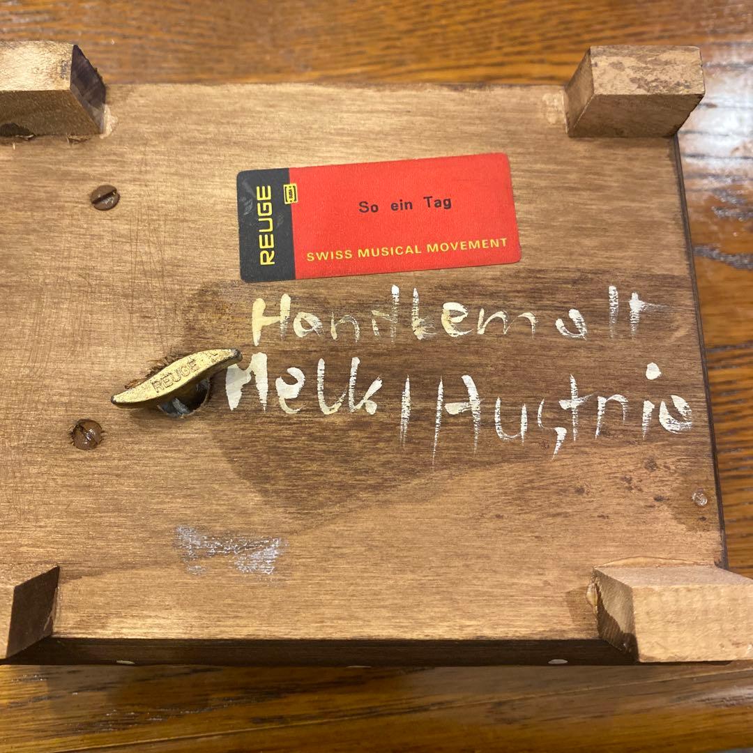 リュージュ　オーストリア製　オルゴール　アンティーク　幸せの鳥　ハンドメイド