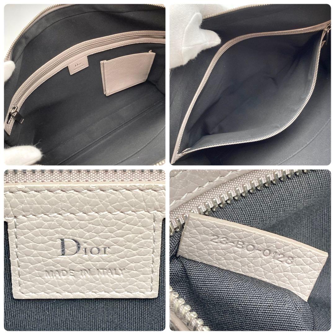 ち✨ Dior HOMME アトリエ ビジネスバッグ 本革 グレー ロゴ