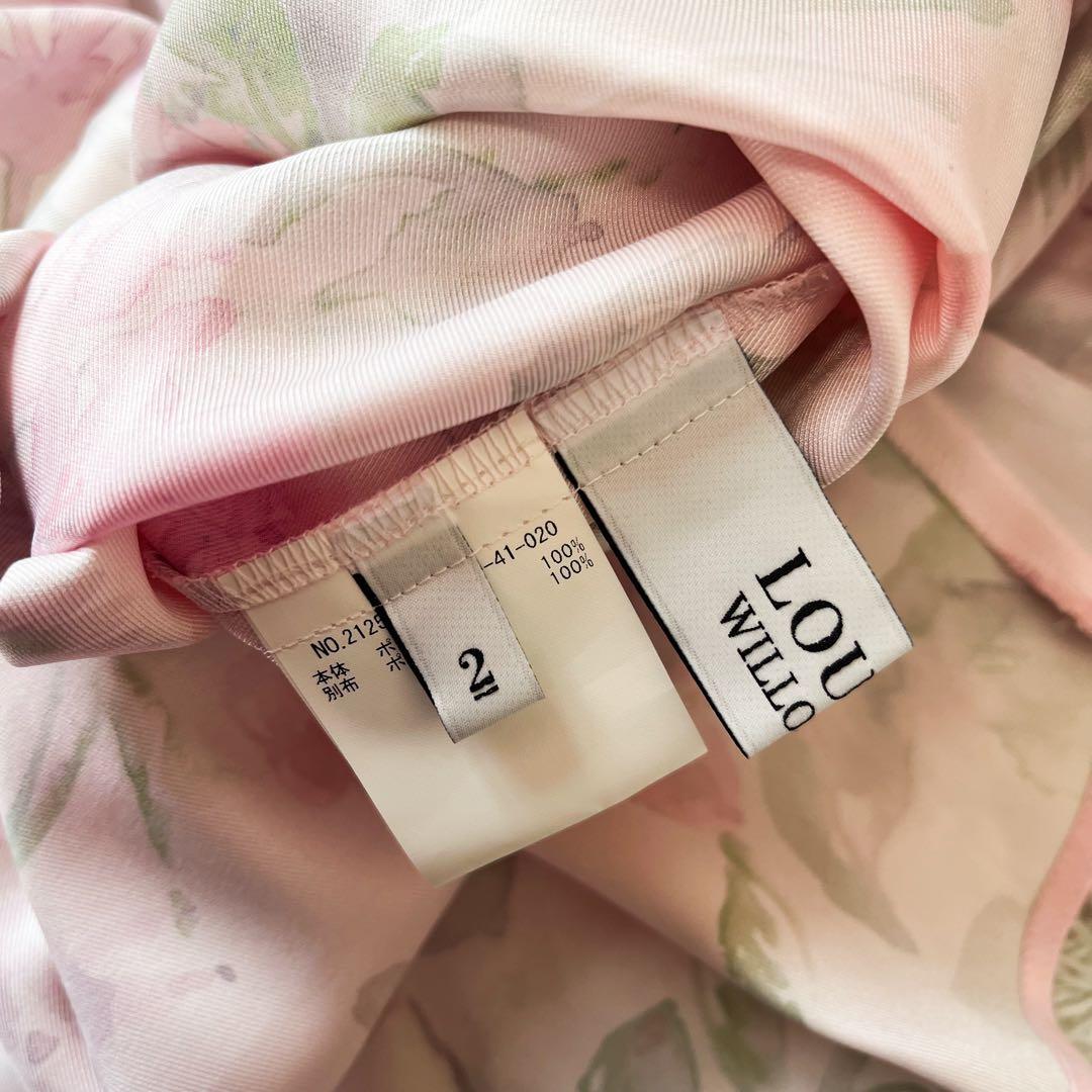 ルルウィルビー　RATTI ソフトフラワープリントブラウス　水彩　ピンク